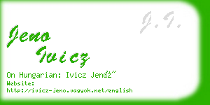 jeno ivicz business card